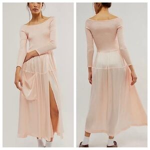 NEW FREE PEOPLE Lucky Love Midi - ballet slippers light pink